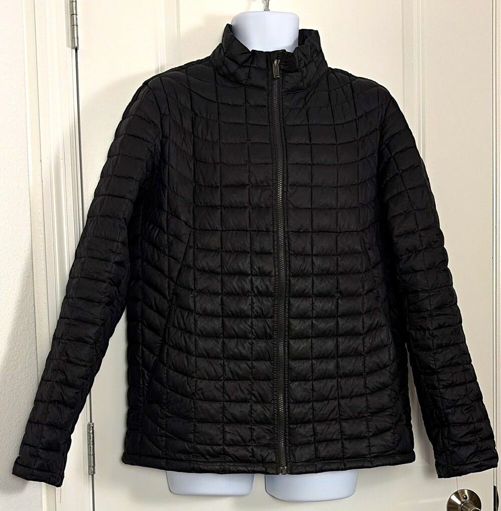 Ben Sherman Men's Black Quilted Puffer Jacket Full Zip Stand-Up Collar L 44"